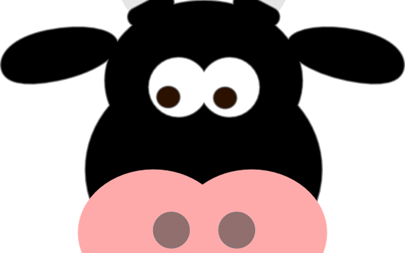 Black Cow Face Clip Art Vector Clip Art