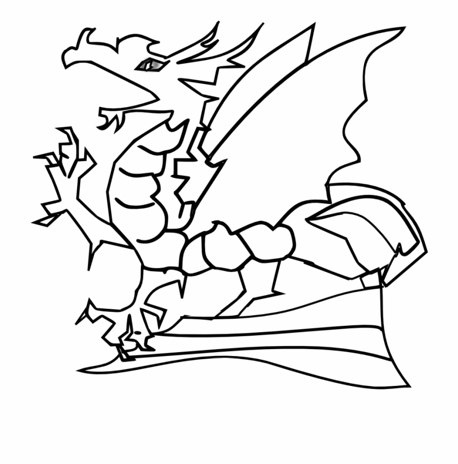Cute Dragon Black And White Png