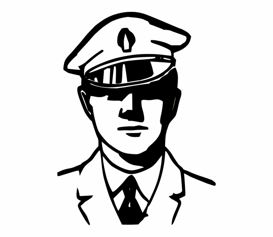 police clipart black and white
