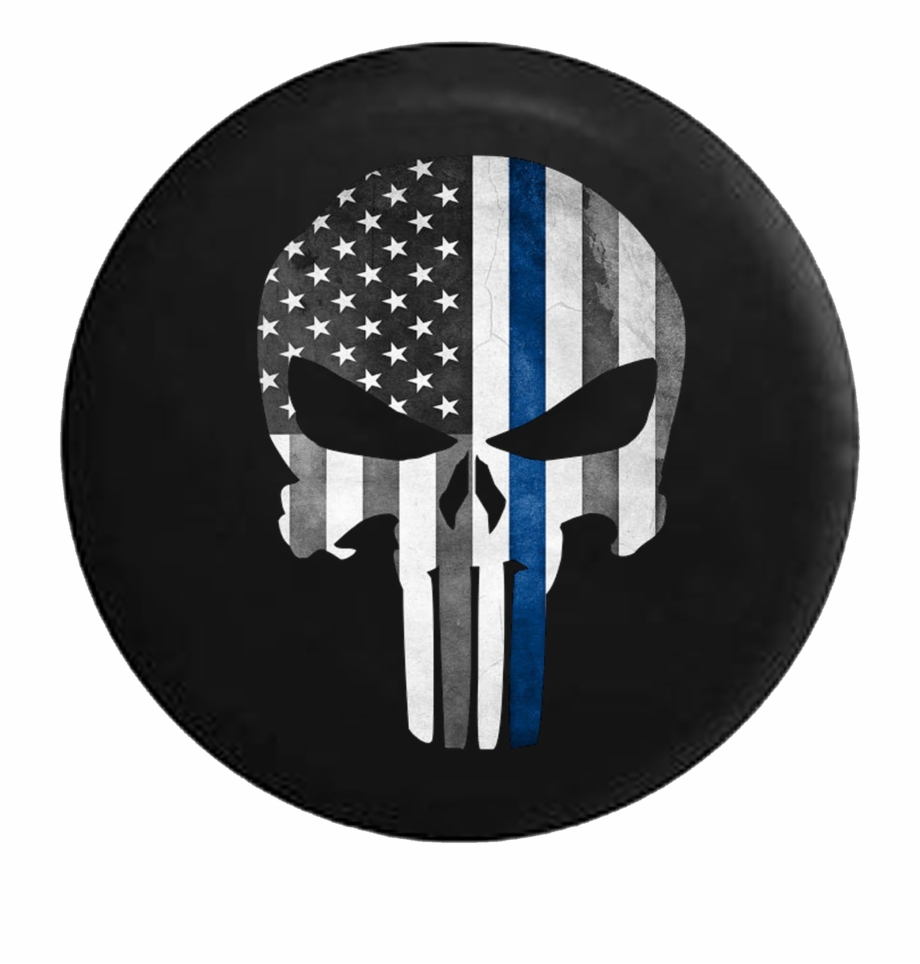 Jeep Liberty Tire Cover With Blue Police Line