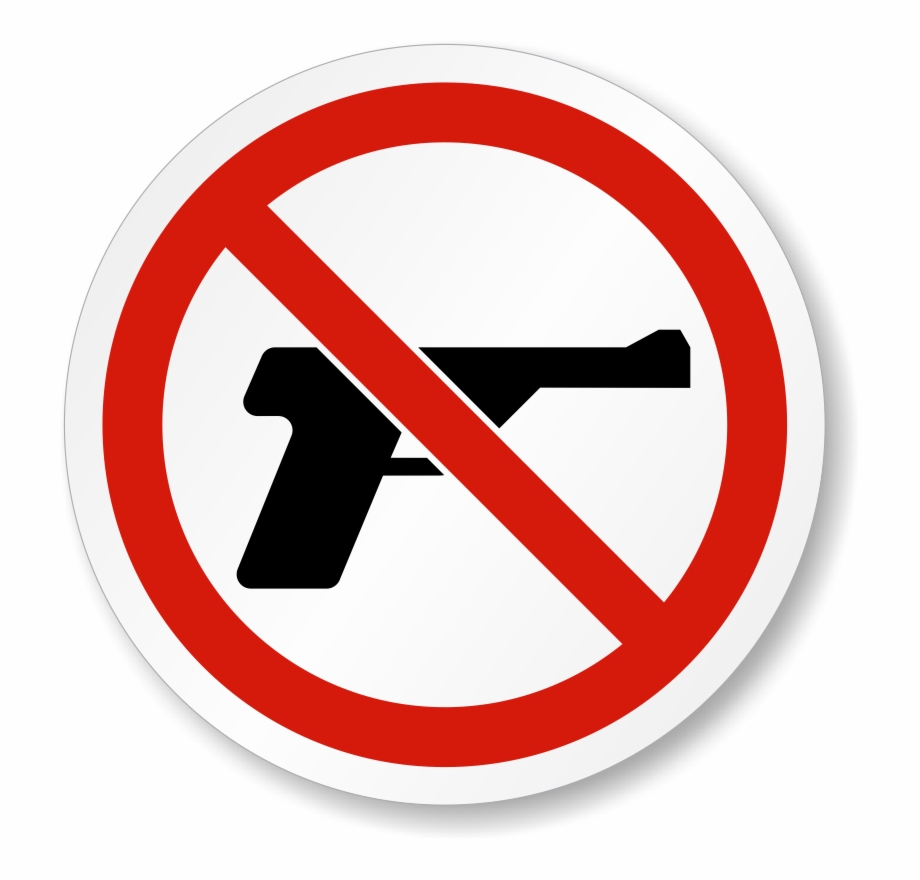 No Guns Permitted Iso Prohibition Safety Symbol Label