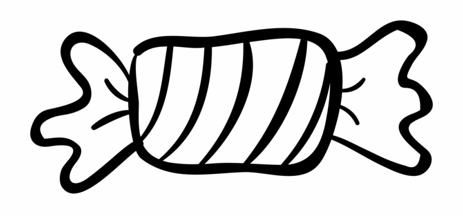 wrapped candy clipart black and white