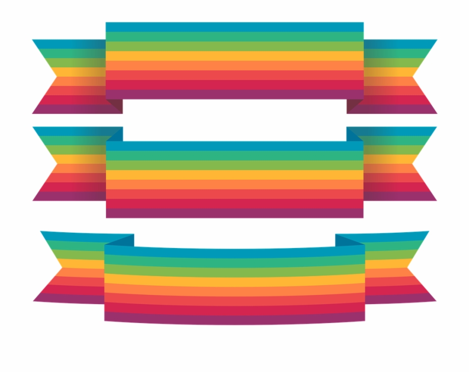 Ribbon Colorful Rainbow Design Decoration Banner Clip Art