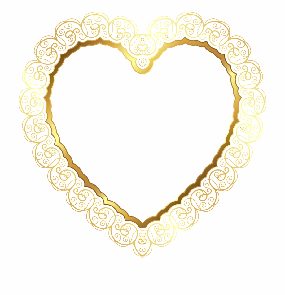 Золотое сердечко рамка