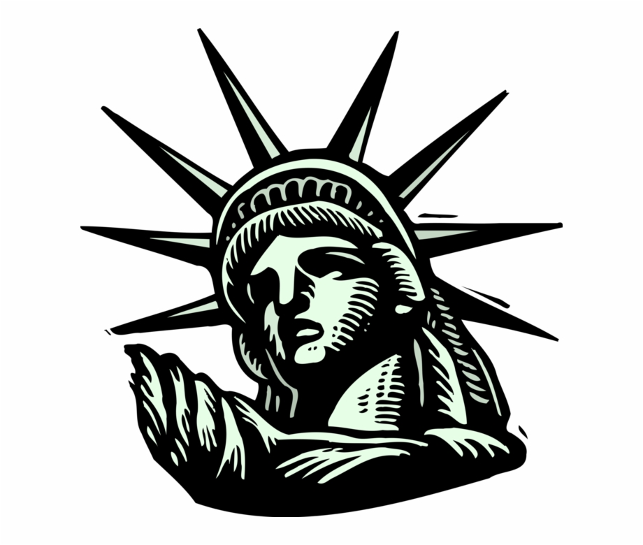 Vector Illustration Of Statue Of Liberty Colossal Neoclassical