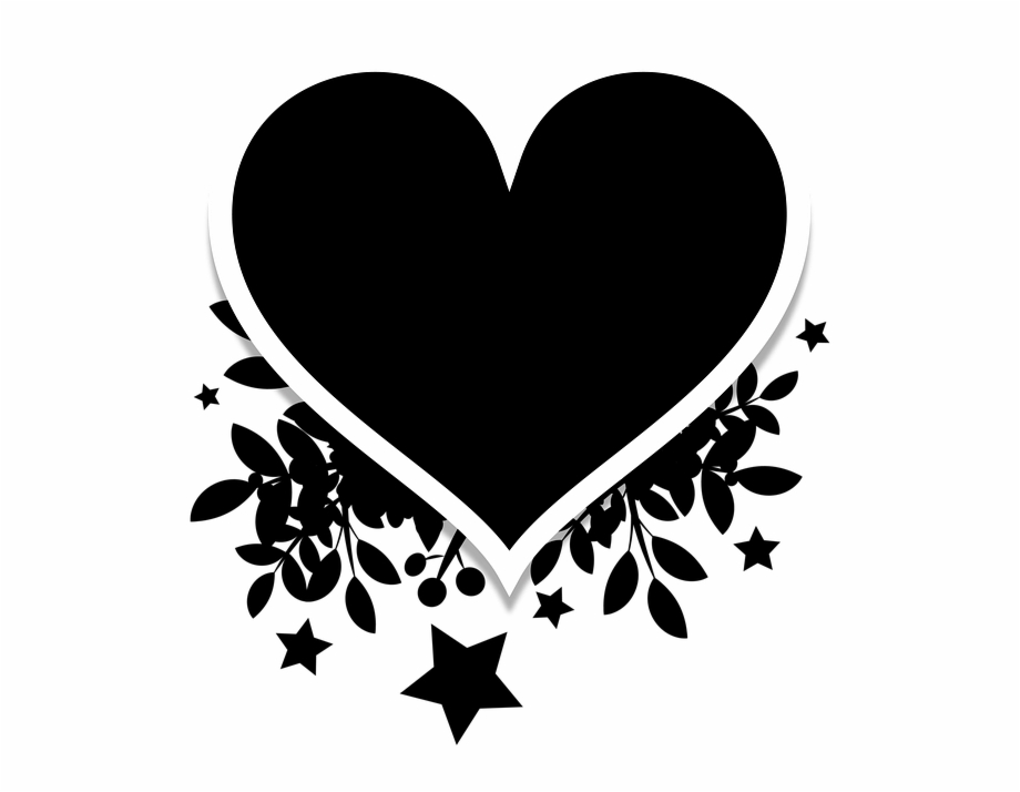 Silhouette Heart Black Design Symbol Emblem Imagem De