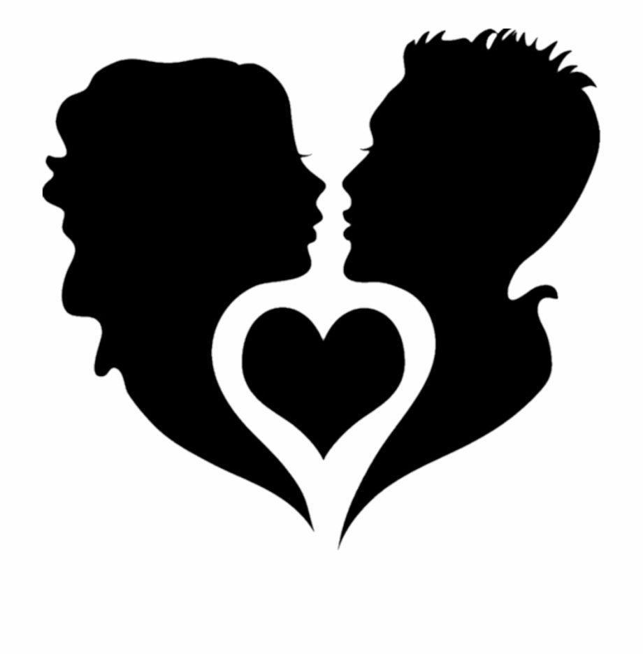 Black Silhouette Silhouettes Couples Couple Hearts