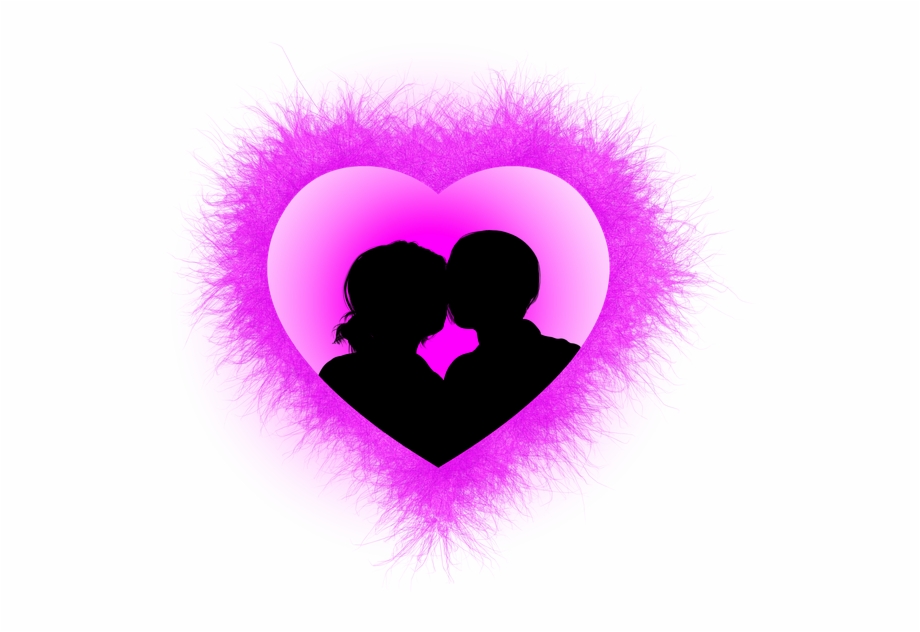 Heart Love Lovers Man Woman Silhouette Fire Heart