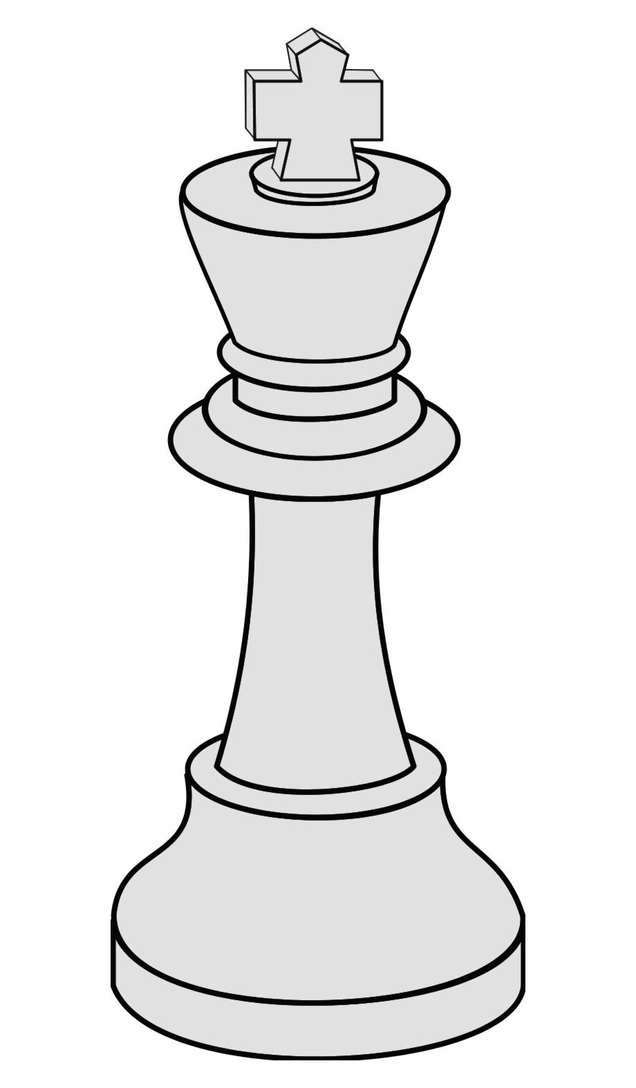 White King Chess King Chess Piece Outline