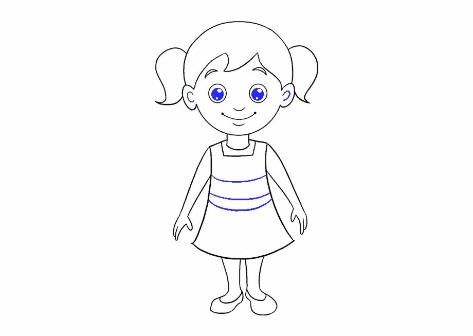 Simple How To Draw A Cartoon Girl In