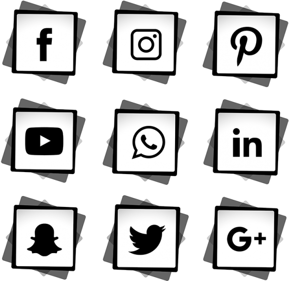 Media Icons Set Social Media Icon White Png