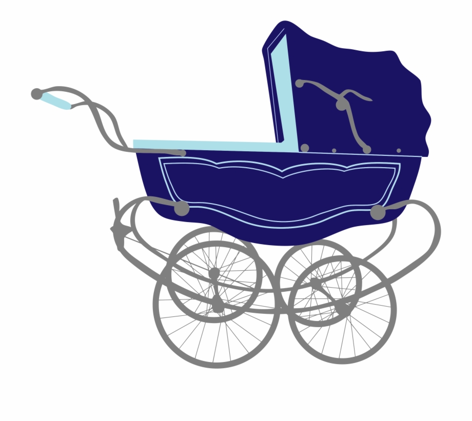Download Vintage Blue Stroller Transparent Png Baby Stroller