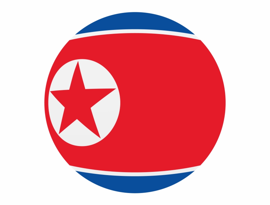 North Korea Round Flag Circle