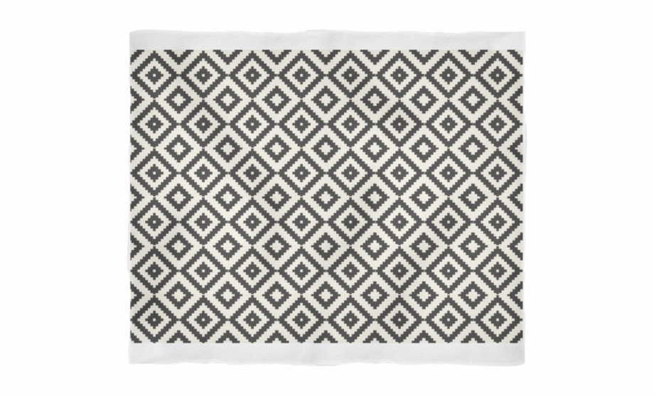 Aztec Diamond Pattern Black Ivory Graphic Print Blanket