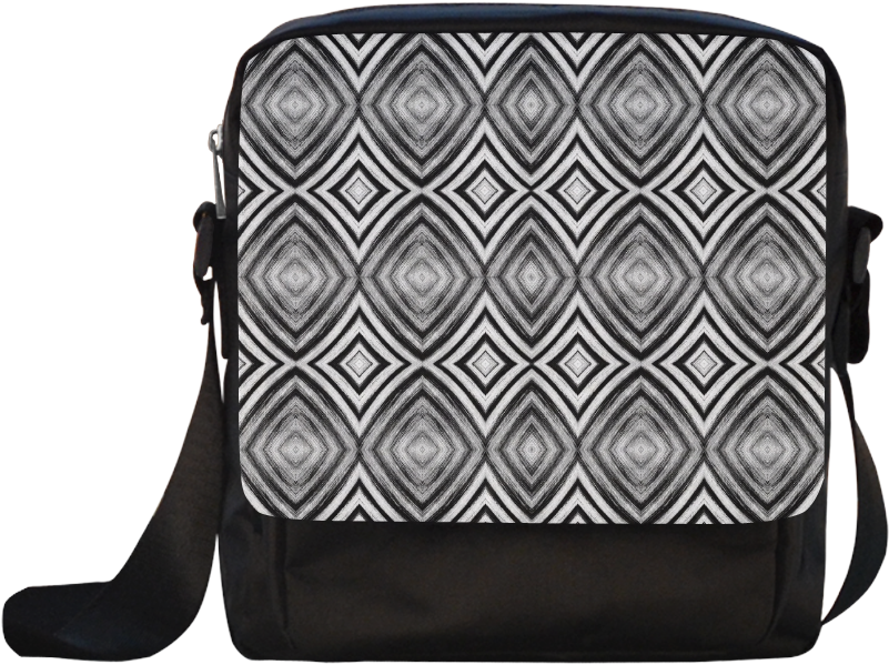 Black And White Diamond Pattern Crossbody Nylon Bags