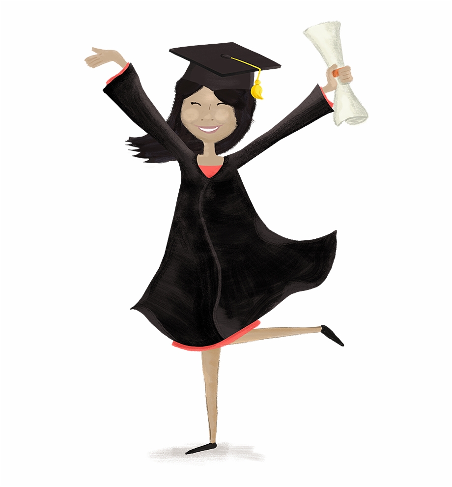 Illustration Of A Woman In Cap And Gown