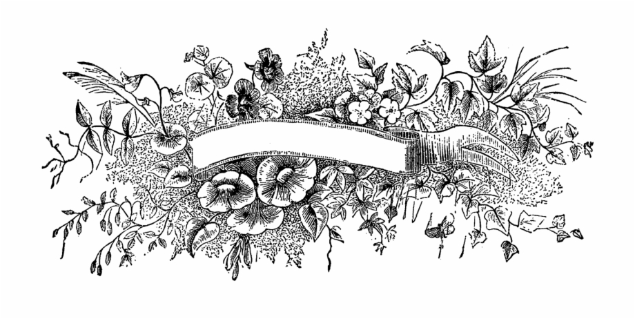 Digital Floral Banner Downloads Illustration
