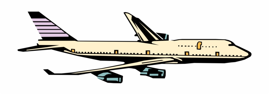 Vector Illustration Of Commercial 747 Airplane Boeing Jet