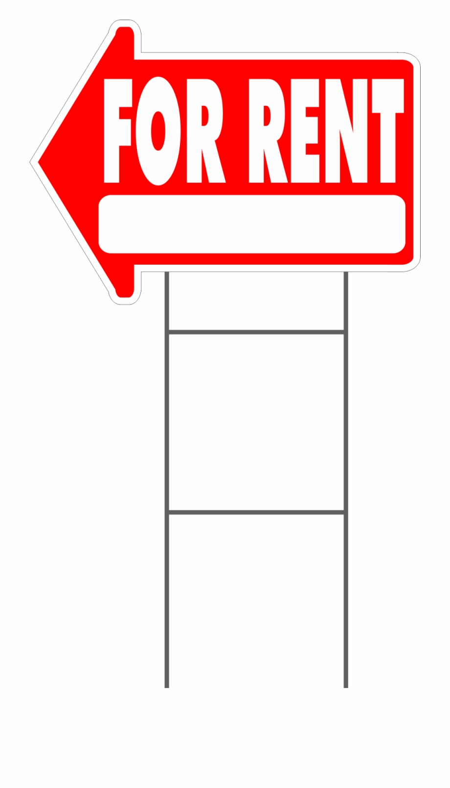 For Rent Yard Sign Arrow Shaped With Frame