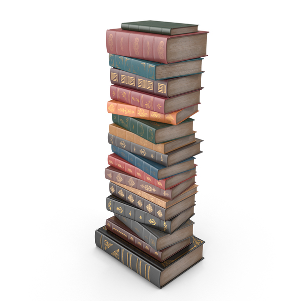tall stack of books clipart