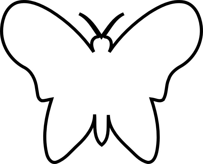 butterfly clip art black and white outline