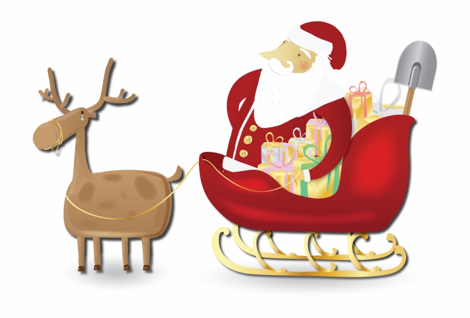 Transparent Stock Rudolph Claus Reindeer Sled Clip Cartoon