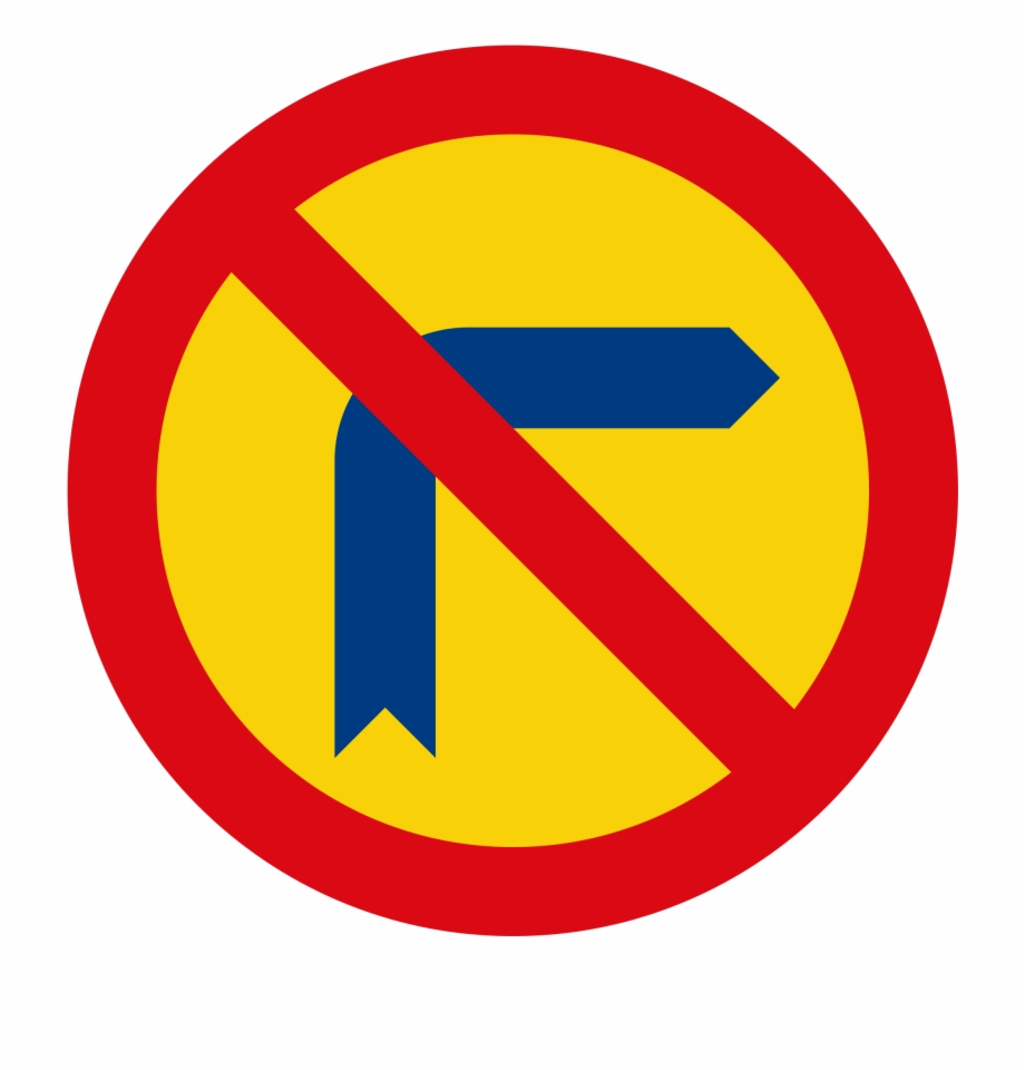 Do Not Turn Right Sign Png Download Road