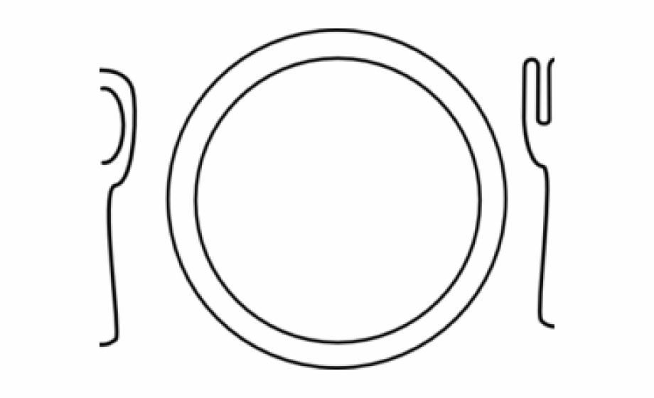 Plate Clipart Place Setting Line Art