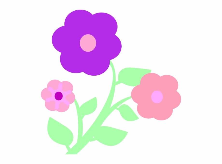 Pastel Color Flowers Clipart - Clip Art Library