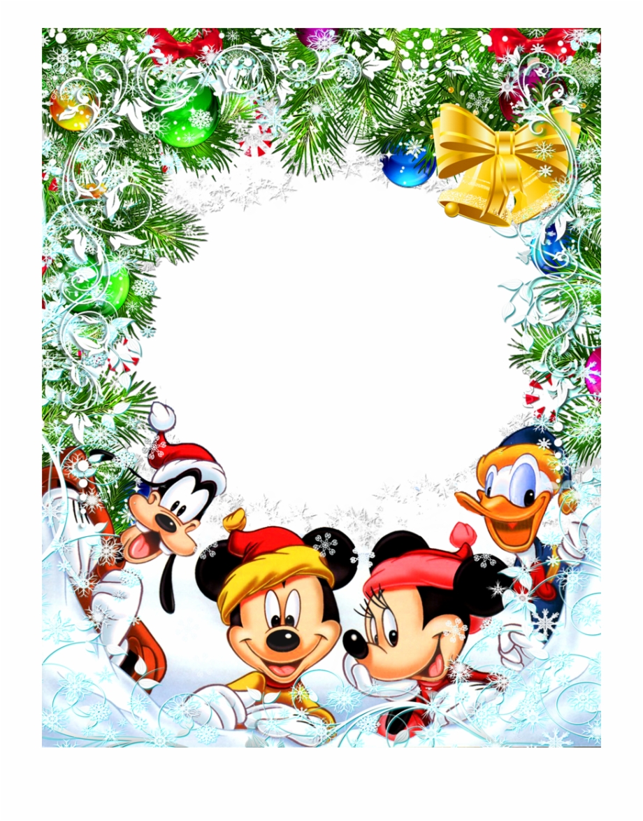 Transparent Christmas Star Frame With Mickey Mouse Mickey