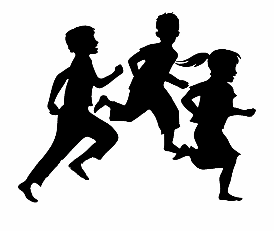 Children Running Silhouette Png Download