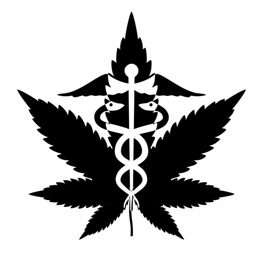 Caduceus Medical Marijuana Drugs Medicine Pharmacy Cannabis Leaf