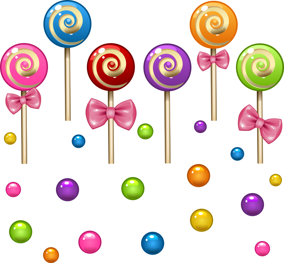 Candy Clip Art Vector Colored Transprent Lollipop