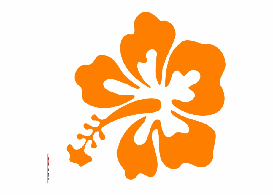 Orange Hibiscus Flower Clipart