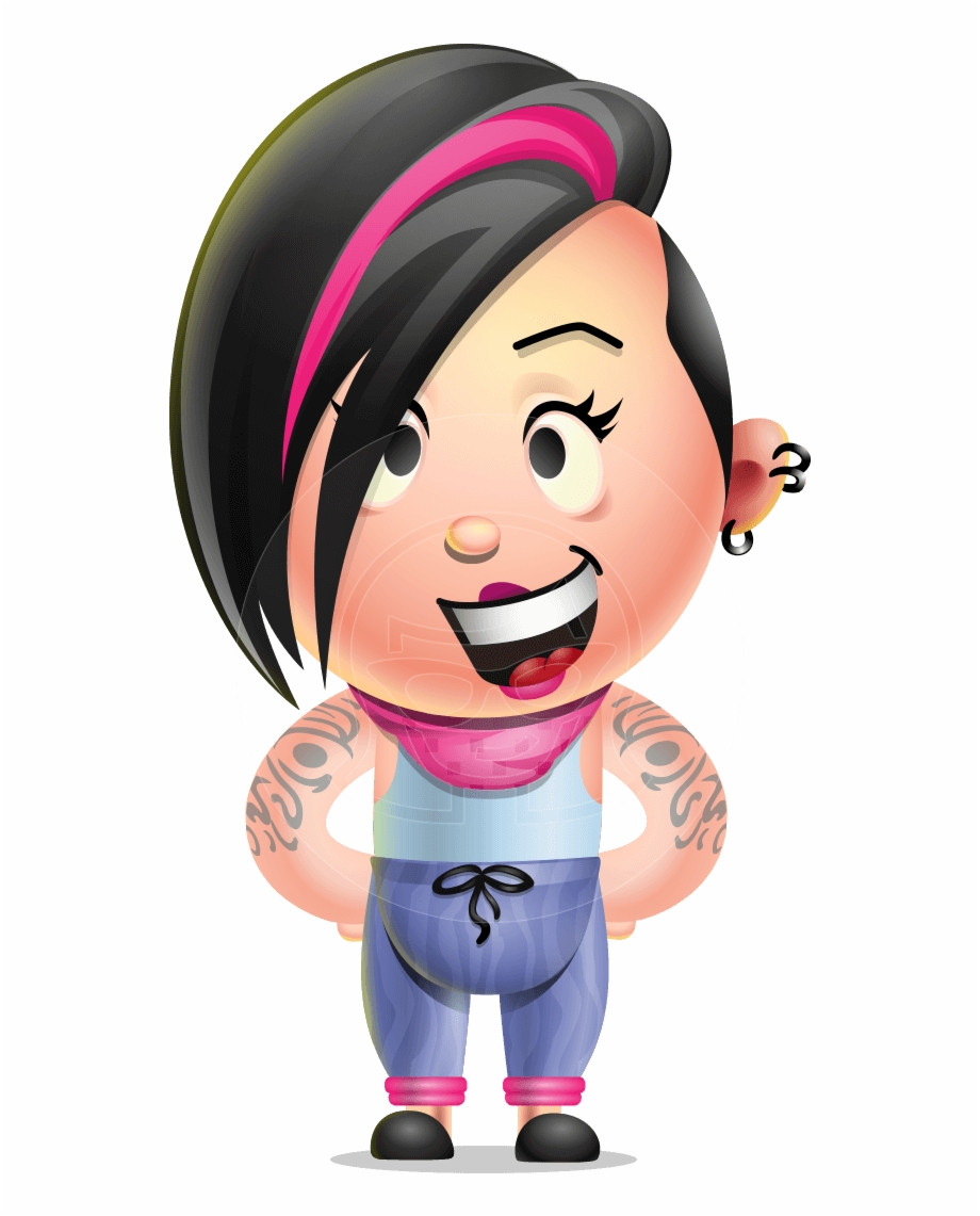 Emo Girl Vector 3D Cartoon Character Aka Ava