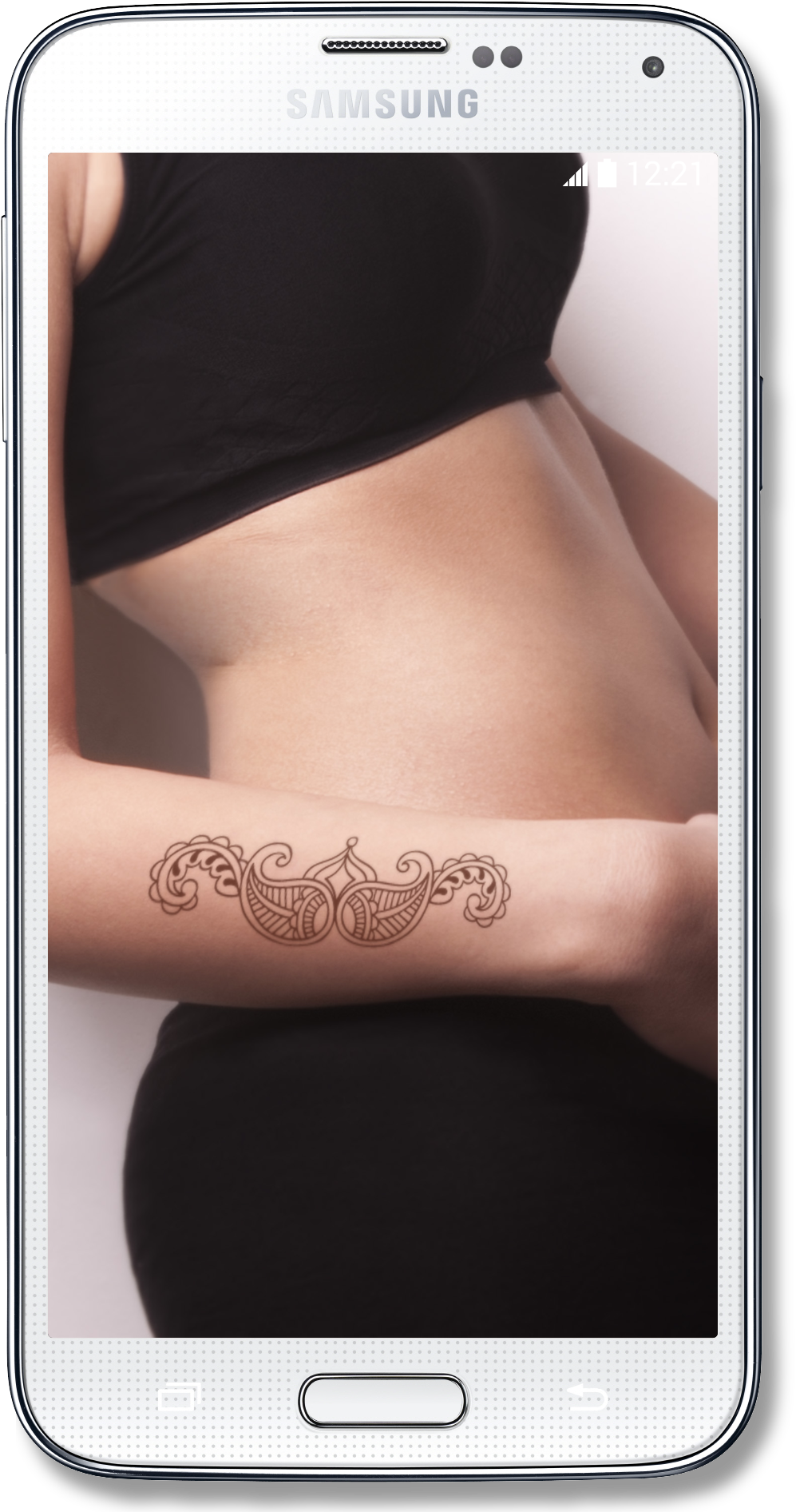 Black And White Flower Tattoos On Arm