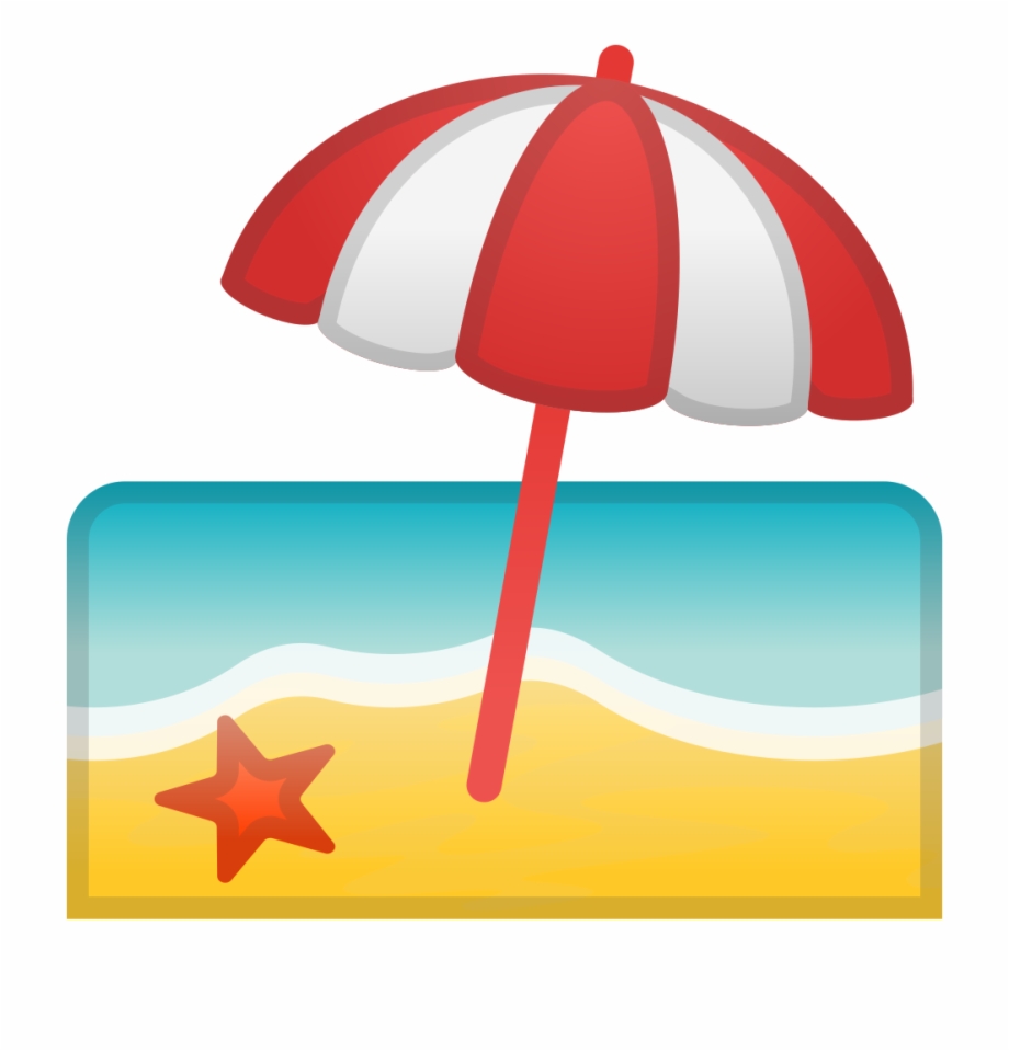 Beach With Umbrella Icon Beach Emoji Png