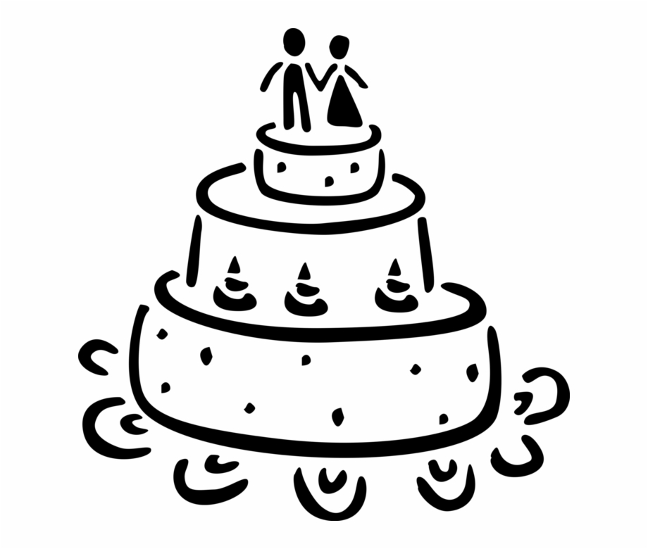 Vector Illustration Of Multi Tiered Wedding Cake Traditional