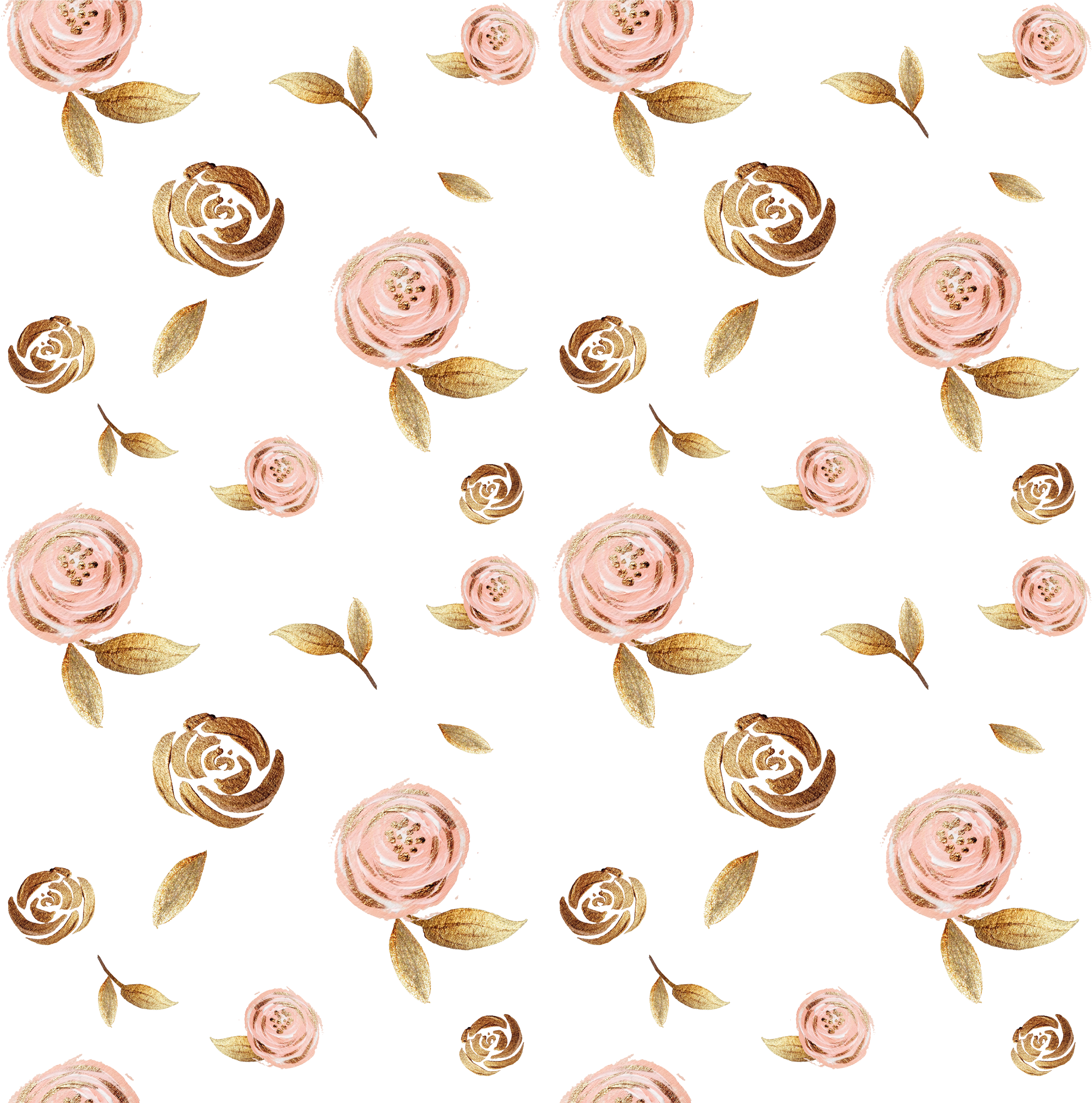 Gold Leaf Background Gold And Pink Flowers