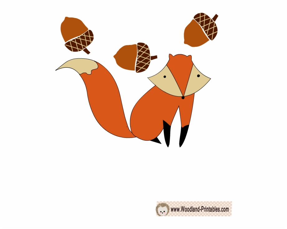 Free Printable Fox Sticker Forest Animals Woodland Illustration