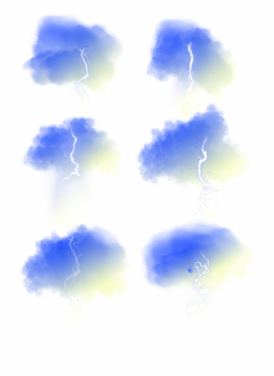 Gradient Lightning Blue Yellow Vector Png And Psd