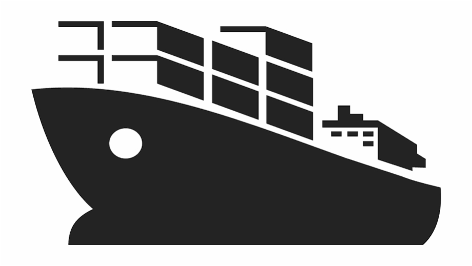 cargo ship clip art black and white