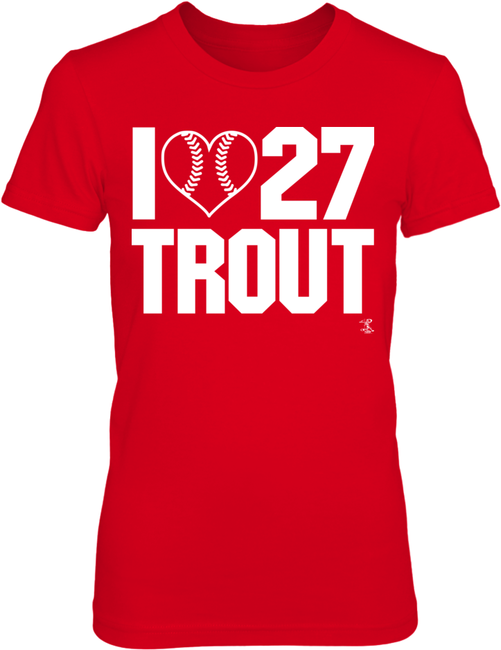 I Heart Number 27 Baseball Mike Trout T