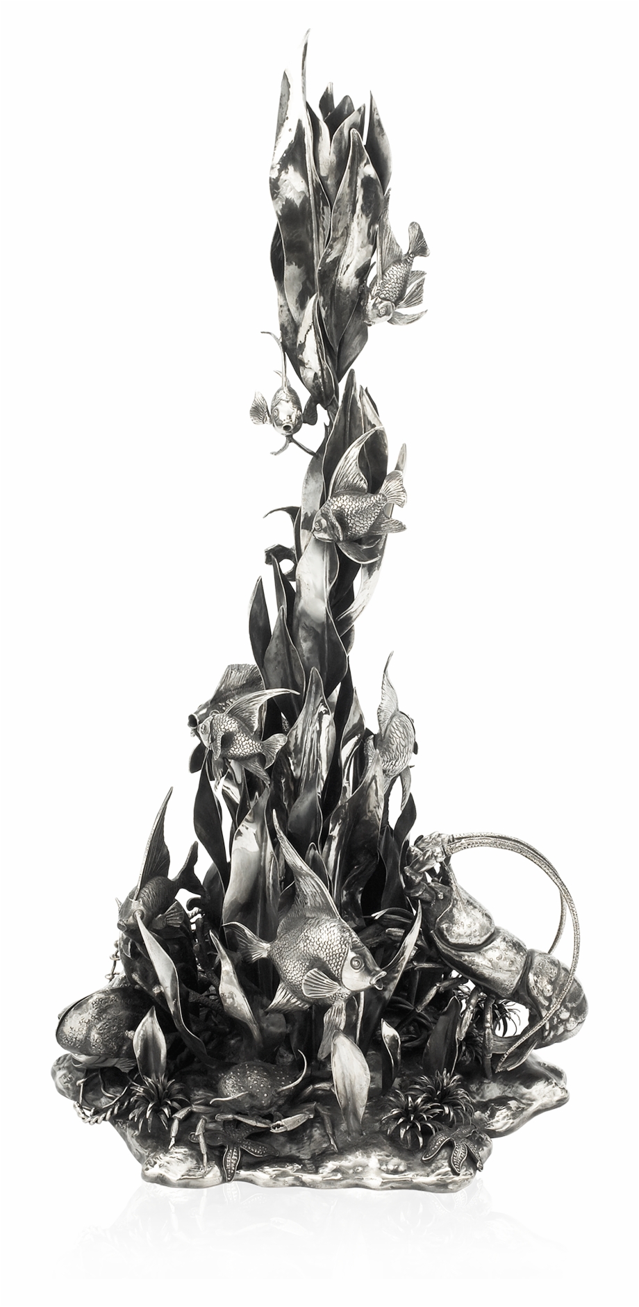 Seaweed And Anemones Candlestick Statue