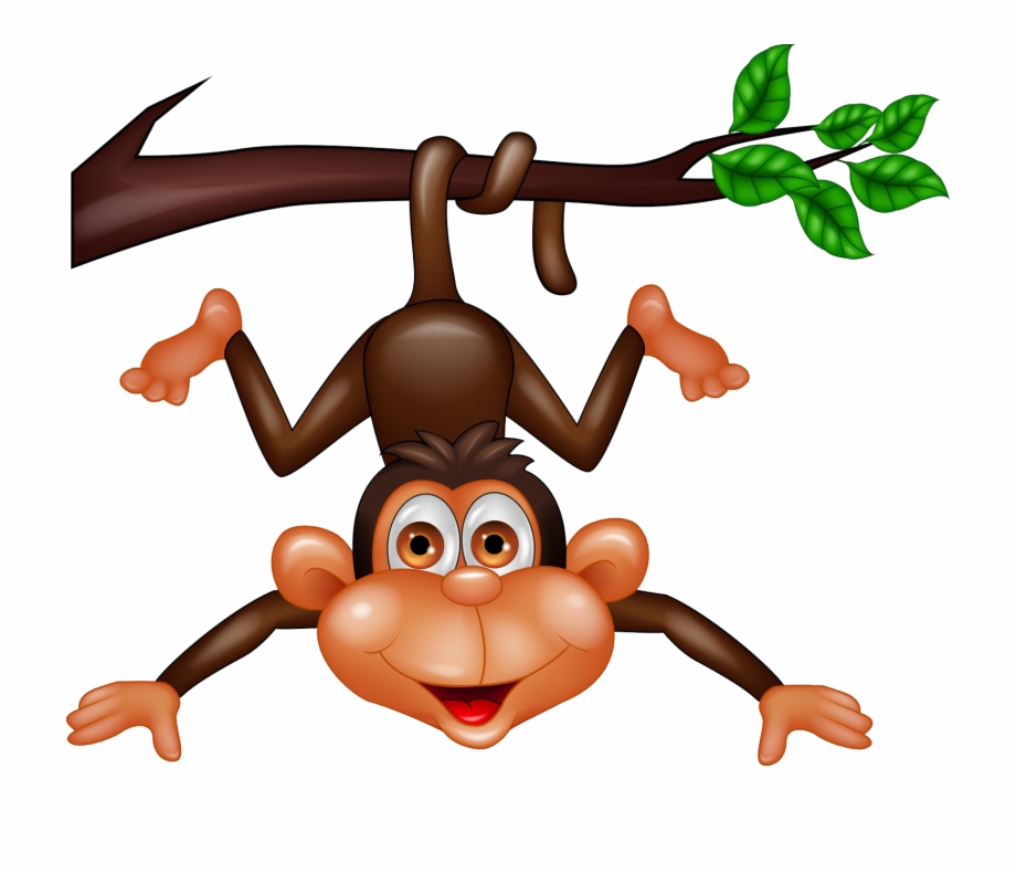 Upside Down Hanging Monkey Clipart Download Cartoon Monkey