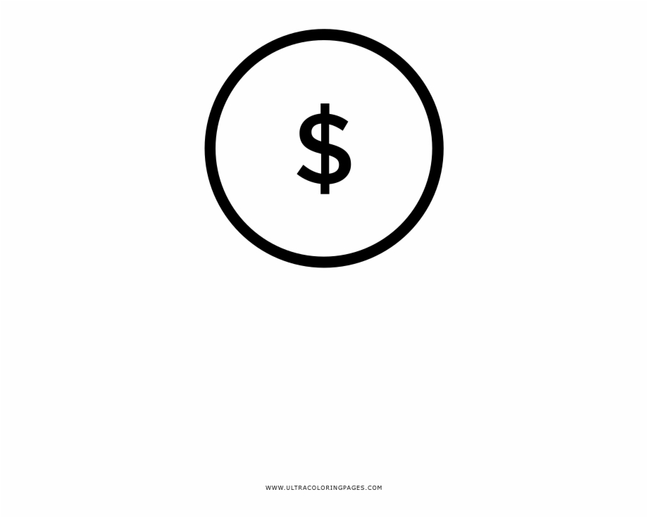 Dollar Sign Coloring Page Circle