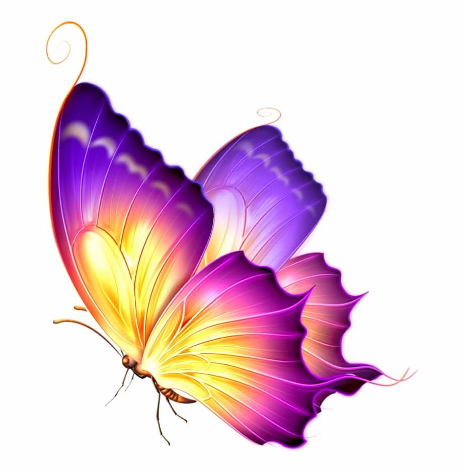 Ftestickers Butterfly Glow Pink Purple Purple And Gold