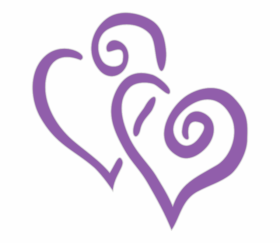 Purple Love Png Purple And Silver Heart