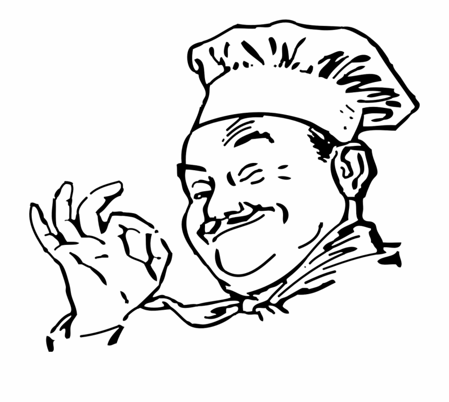 Chef Chef Cartoon Black And White