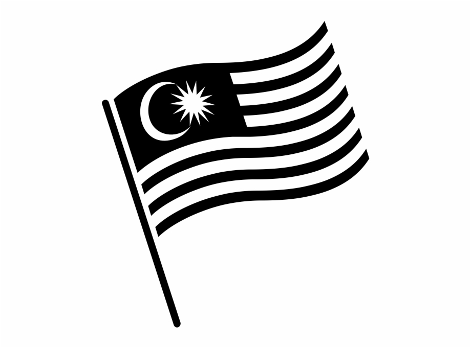 Malaysia Flag Black And White
